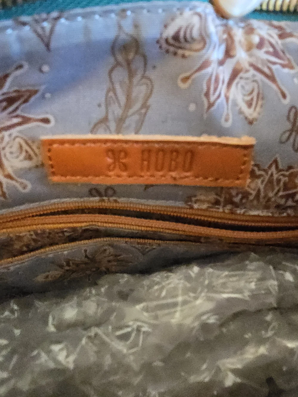 HOBO Teal Leather Wristlet Clutch